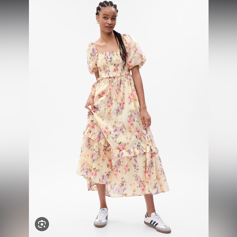 loveshackfancy x gap puff sleeve floral maxi dress SOLD OUT